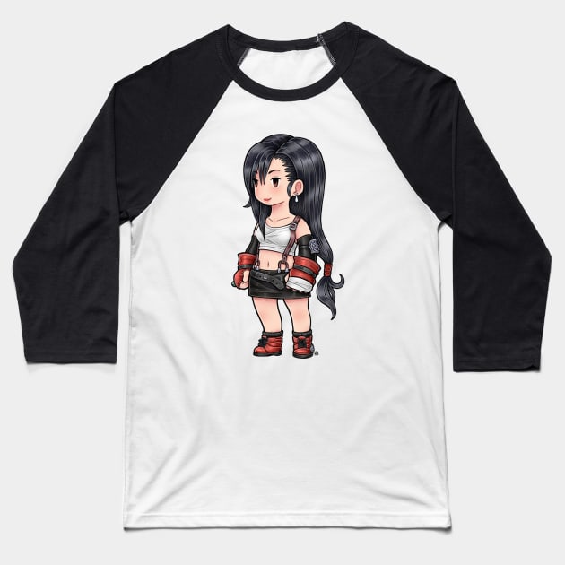 FF3 Styled Tifa Baseball T-Shirt by roesart